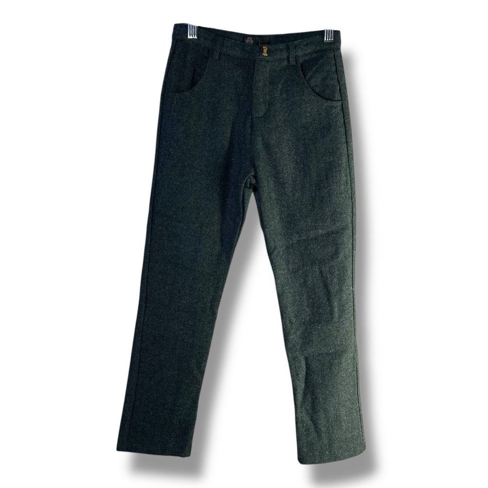 Little Cocoon Boys Sz 8 Green Dress Pants Wool Blend Family Photos Worship